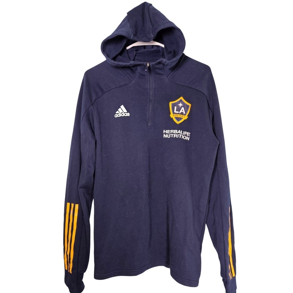 Adidas LA Galaxy Quarter Zip Hoodie Mens Large Navy Blue Soccer Gorpcore‎ MLS